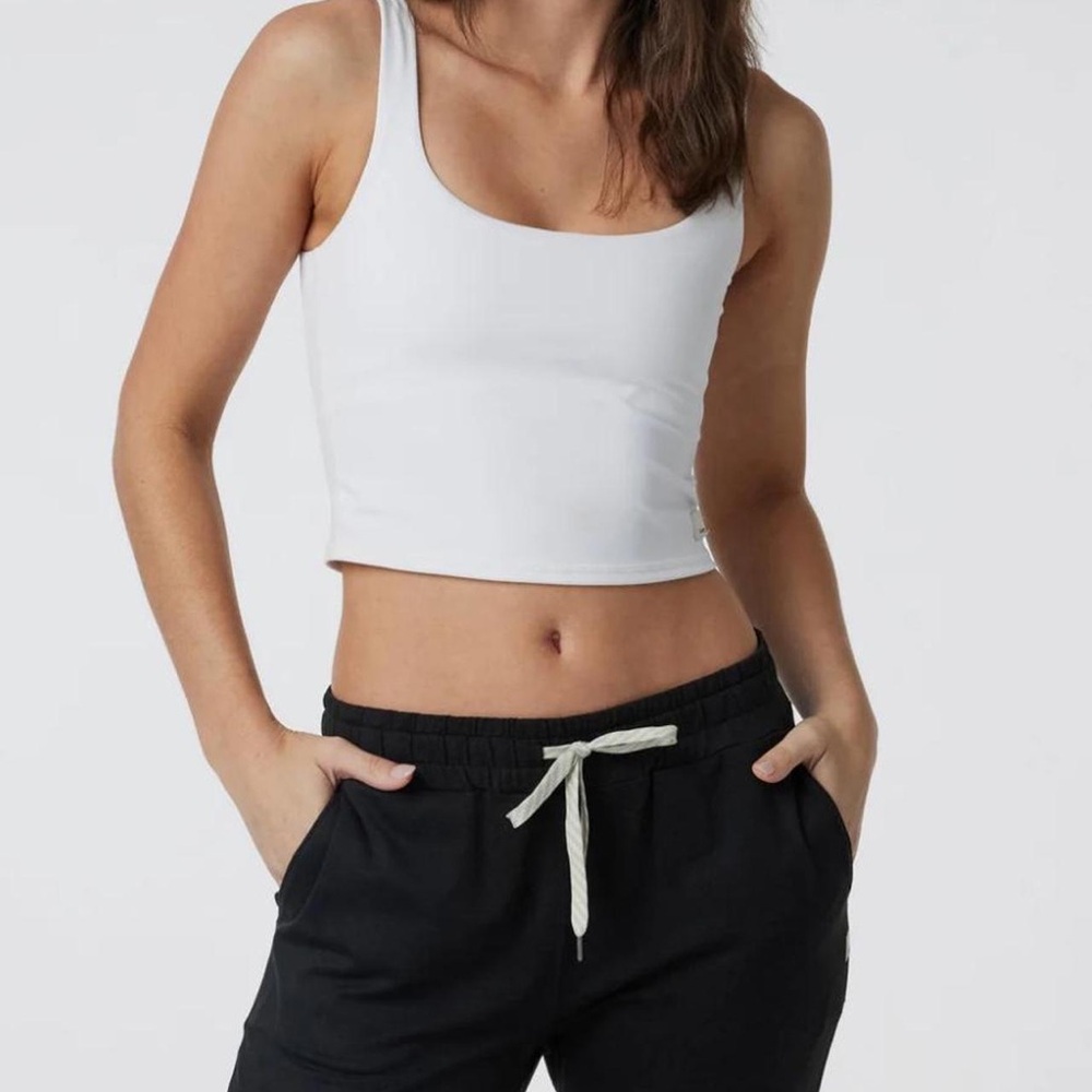 Vuori white daily crop tank